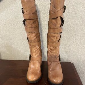 Steven Madden Renegaid cognac leather boots size 6